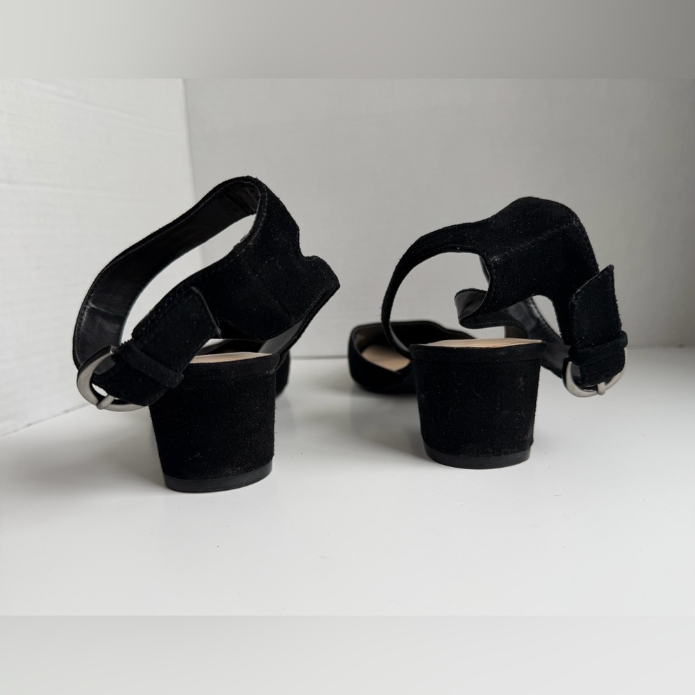 Black Nine West Women’s Pump Ankle Strap Low Block Heel Size 9 - Picture 7 of 10